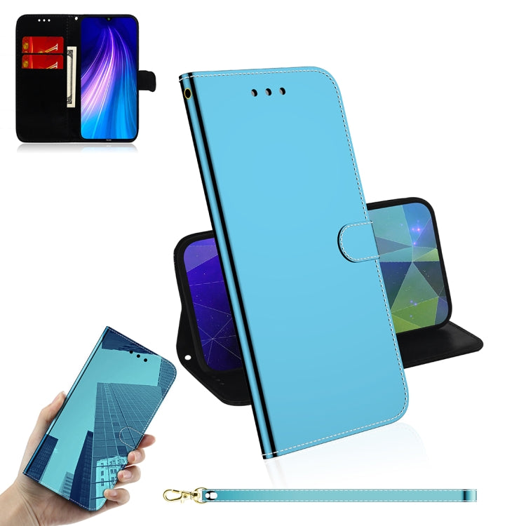 For Xiaomi Redmi Note 8T Mirror-like Magnetic Attraction Horizontal Flip Leather Case with Lanyard, Support Holder & Card Slot & Wallet