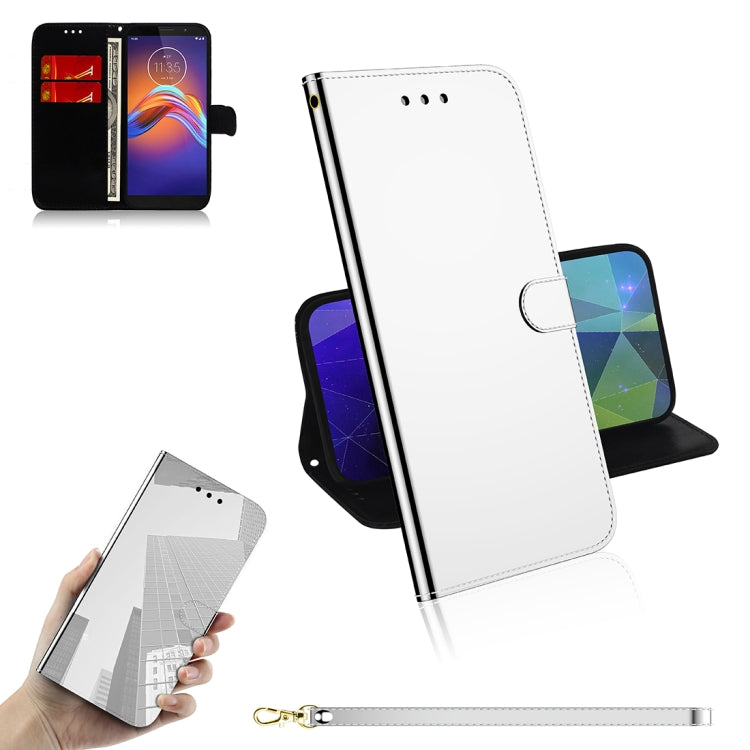 For Motorola Moto E6 Play Mirror-like Magnetic Attraction Horizontal Flip Leather Case with Lanyard, Support Holder & Card Slot & Wallet