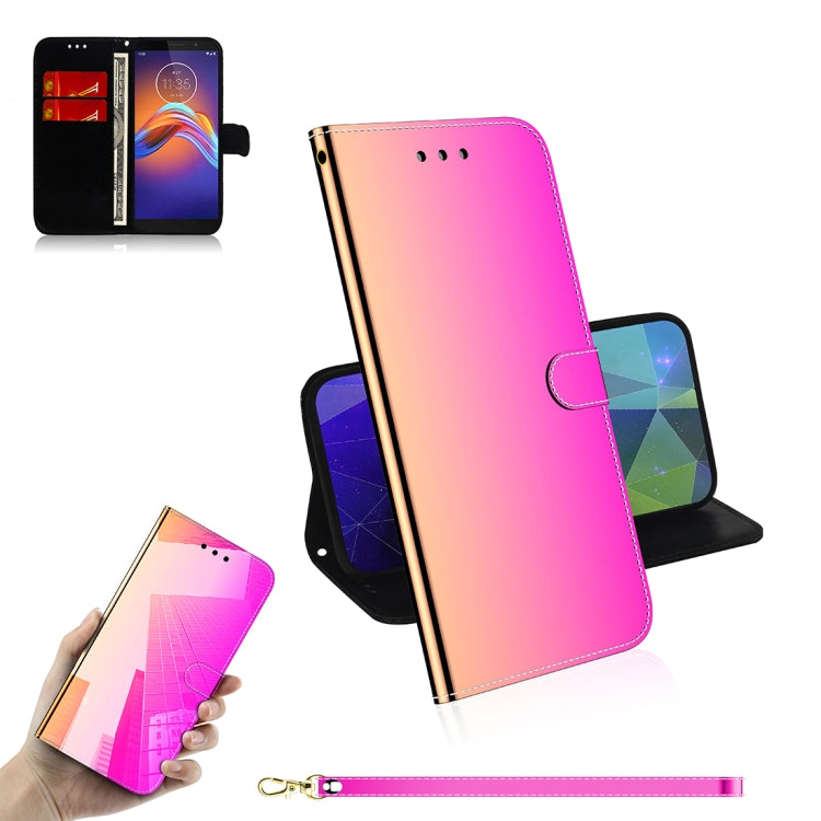 For Motorola Moto E6 Play Mirror-like Magnetic Attraction Horizontal Flip Leather Case with Lanyard, Support Holder & Card Slot & Wallet