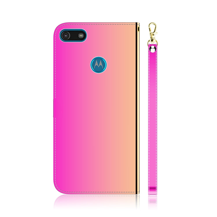 For Motorola Moto E6 Play Mirror-like Magnetic Attraction Horizontal Flip Leather Case with Lanyard, Support Holder & Card Slot & Wallet