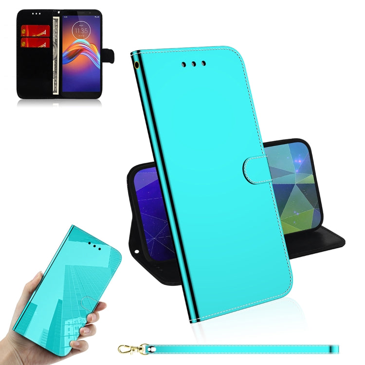 For Motorola Moto E6 Play Mirror-like Magnetic Attraction Horizontal Flip Leather Case with Lanyard, Support Holder & Card Slot & Wallet