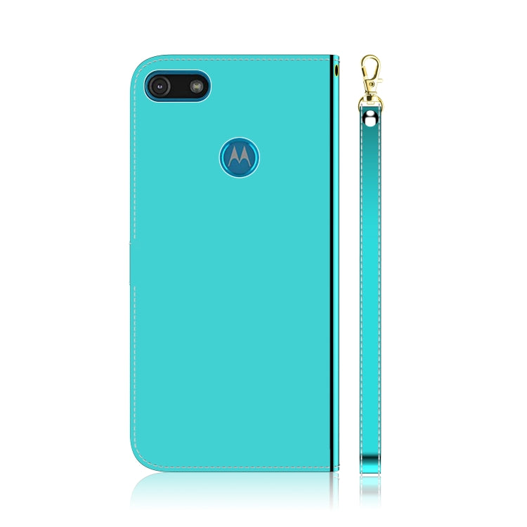 For Motorola Moto E6 Play Mirror-like Magnetic Attraction Horizontal Flip Leather Case with Lanyard, Support Holder & Card Slot & Wallet