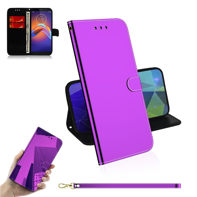For Motorola Moto E6 Play Mirror-like Magnetic Attraction Horizontal Flip Leather Case with Lanyard, Support Holder & Card Slot & Wallet