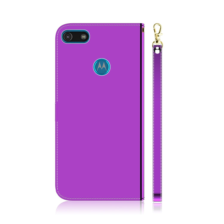 For Motorola Moto E6 Play Mirror-like Magnetic Attraction Horizontal Flip Leather Case with Lanyard, Support Holder & Card Slot & Wallet