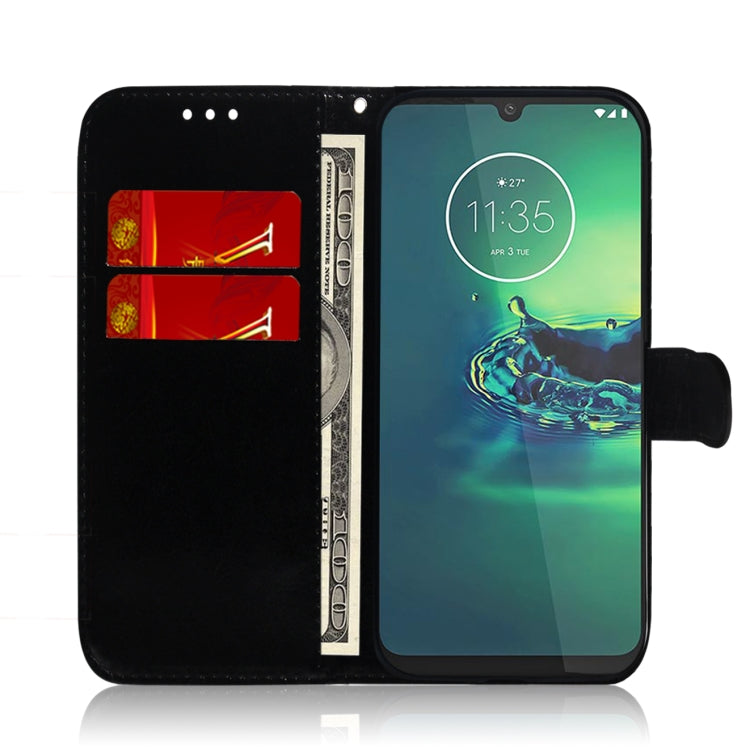For Motorola Moto G8 Plus Mirror-like Magnetic Attraction Horizontal Flip Leather Case with Lanyard, Support Holder & Card Slot & Wallet