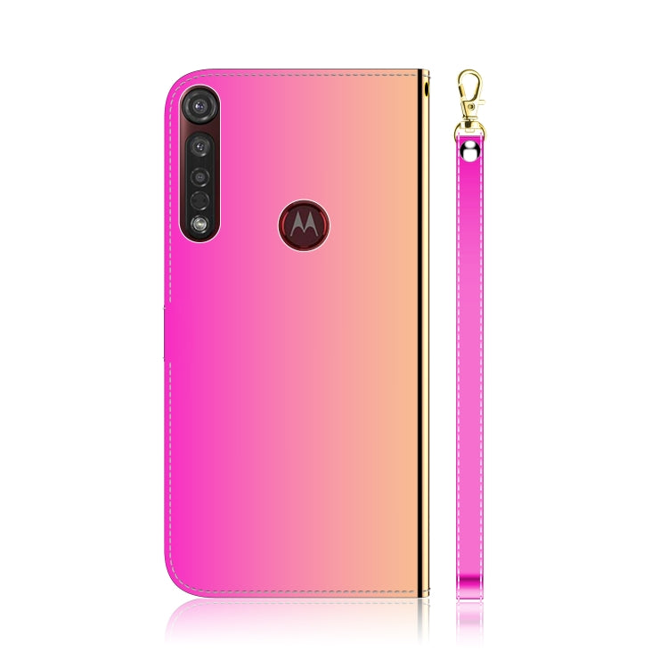 For Motorola Moto G8 Plus Mirror-like Magnetic Attraction Horizontal Flip Leather Case with Lanyard, Support Holder & Card Slot & Wallet