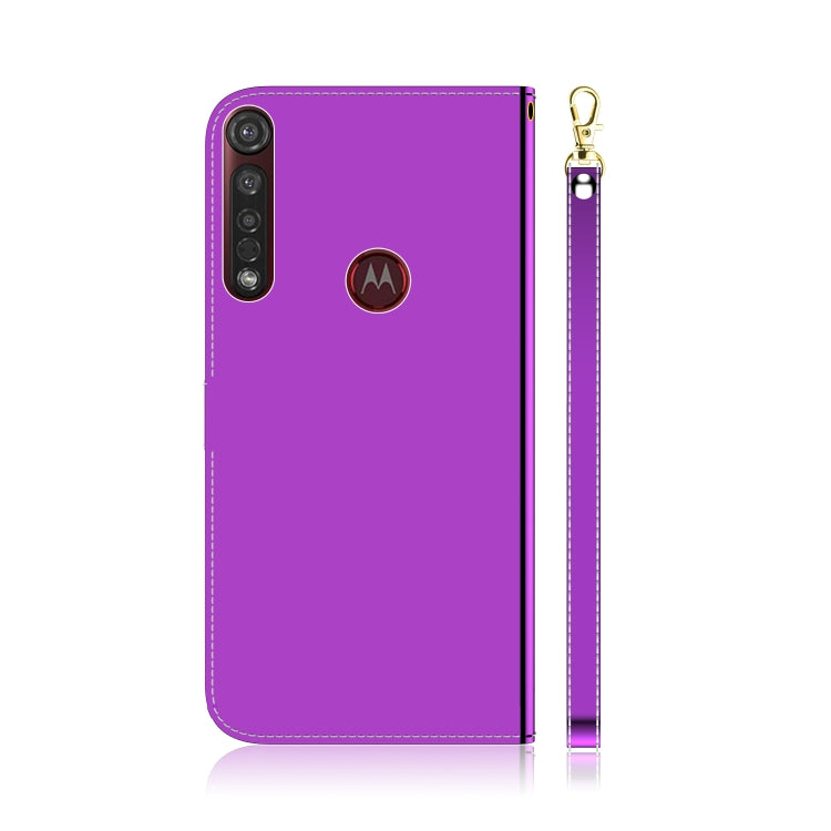 For Motorola Moto G8 Plus Mirror-like Magnetic Attraction Horizontal Flip Leather Case with Lanyard, Support Holder & Card Slot & Wallet