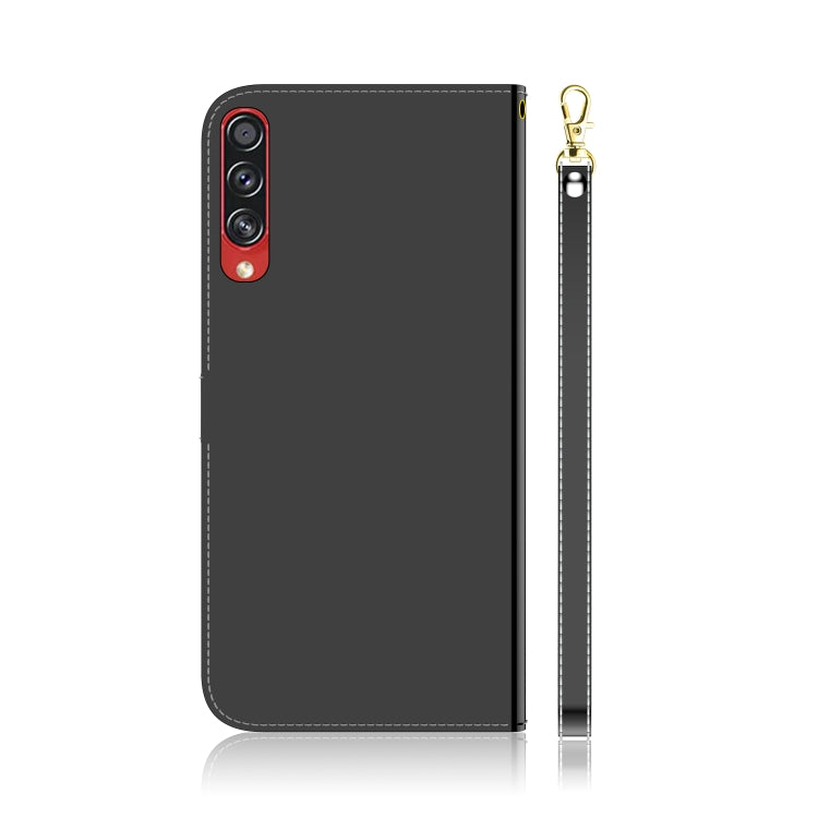 For Galaxy A70s Mirror-like Magnetic Attraction Horizontal Flip Leather Case with Lanyard, Support Holder & Card Slot & Wallet