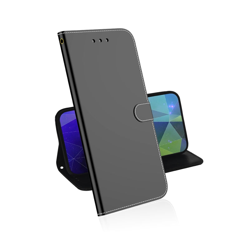 For Galaxy A70s Mirror-like Magnetic Attraction Horizontal Flip Leather Case with Lanyard, Support Holder & Card Slot & Wallet