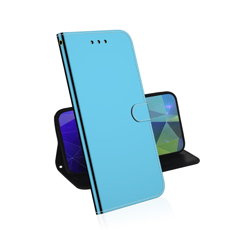 For Galaxy A70s Mirror-like Magnetic Attraction Horizontal Flip Leather Case with Lanyard, Support Holder & Card Slot & Wallet