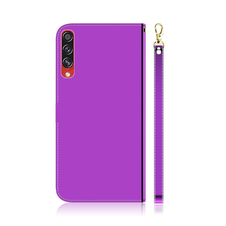 For Galaxy A70s Mirror-like Magnetic Attraction Horizontal Flip Leather Case with Lanyard, Support Holder & Card Slot & Wallet