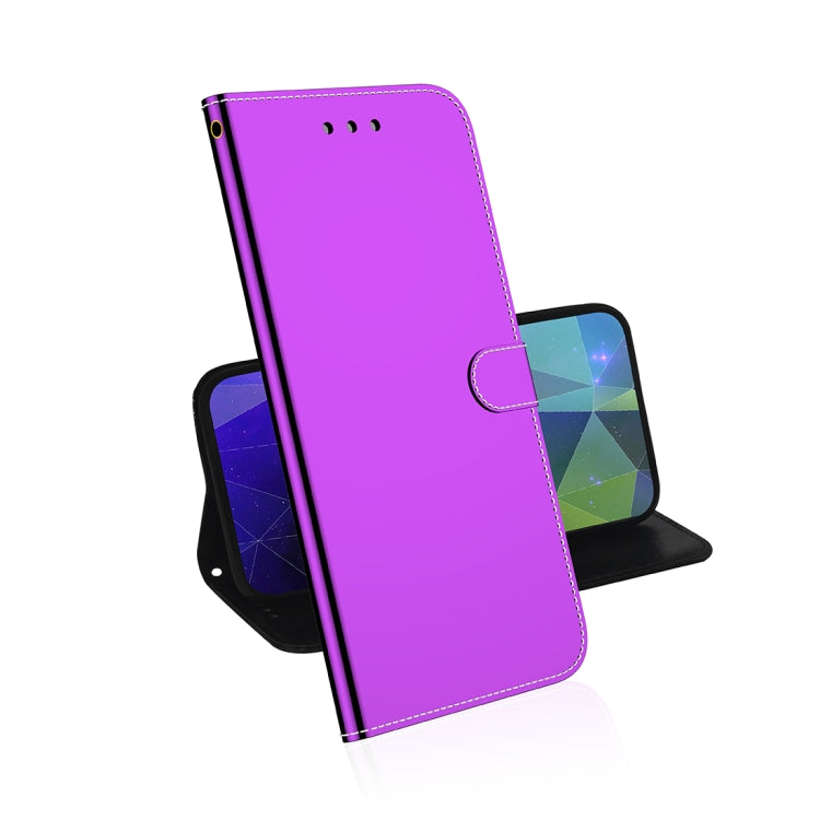 For Galaxy A70s Mirror-like Magnetic Attraction Horizontal Flip Leather Case with Lanyard, Support Holder & Card Slot & Wallet