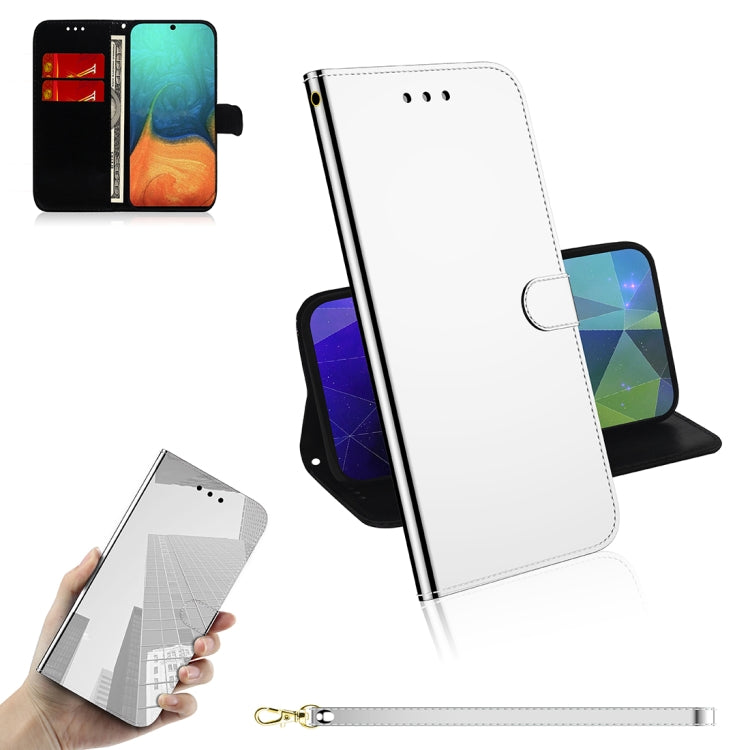 For Galaxy A71 Mirror-like Magnetic Attraction Horizontal Flip Leather Case with Lanyard, Support Holder & Card Slot & Wallet