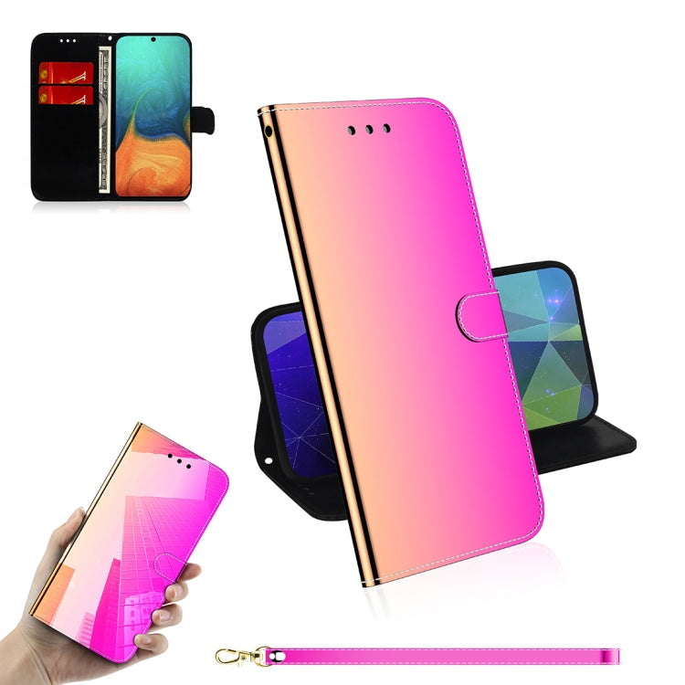 For Galaxy A71 Mirror-like Magnetic Attraction Horizontal Flip Leather Case with Lanyard, Support Holder & Card Slot & Wallet