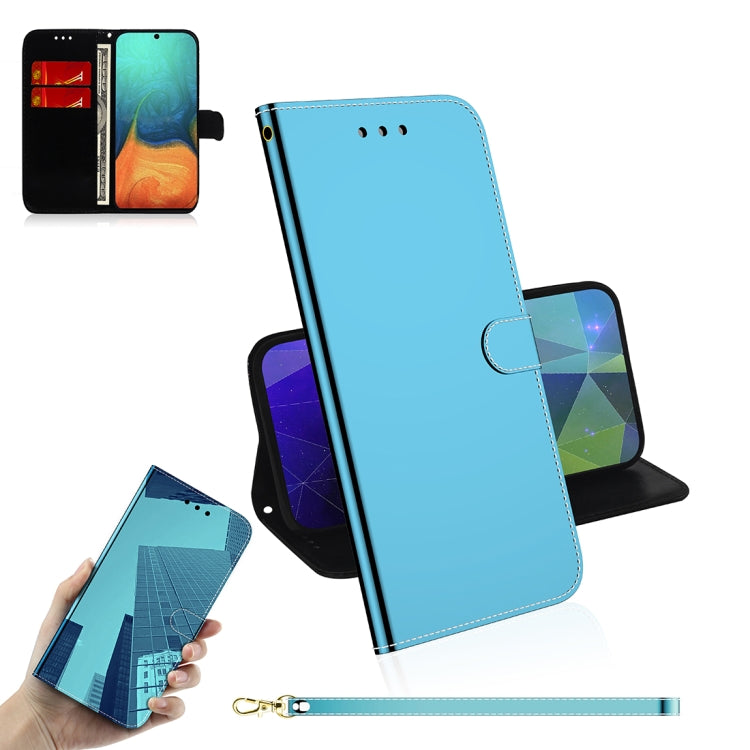 For Galaxy A71 Mirror-like Magnetic Attraction Horizontal Flip Leather Case with Lanyard, Support Holder & Card Slot & Wallet
