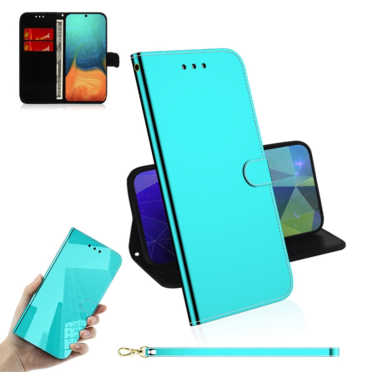 For Galaxy A71 Mirror-like Magnetic Attraction Horizontal Flip Leather Case with Lanyard, Support Holder & Card Slot & Wallet