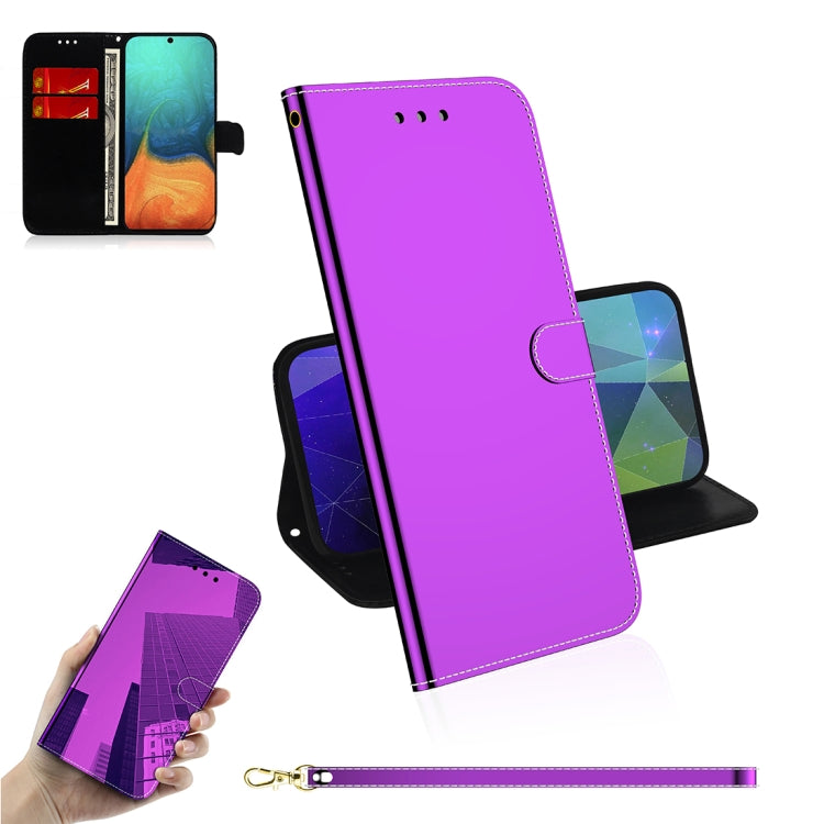 For Galaxy A71 Mirror-like Magnetic Attraction Horizontal Flip Leather Case with Lanyard, Support Holder & Card Slot & Wallet