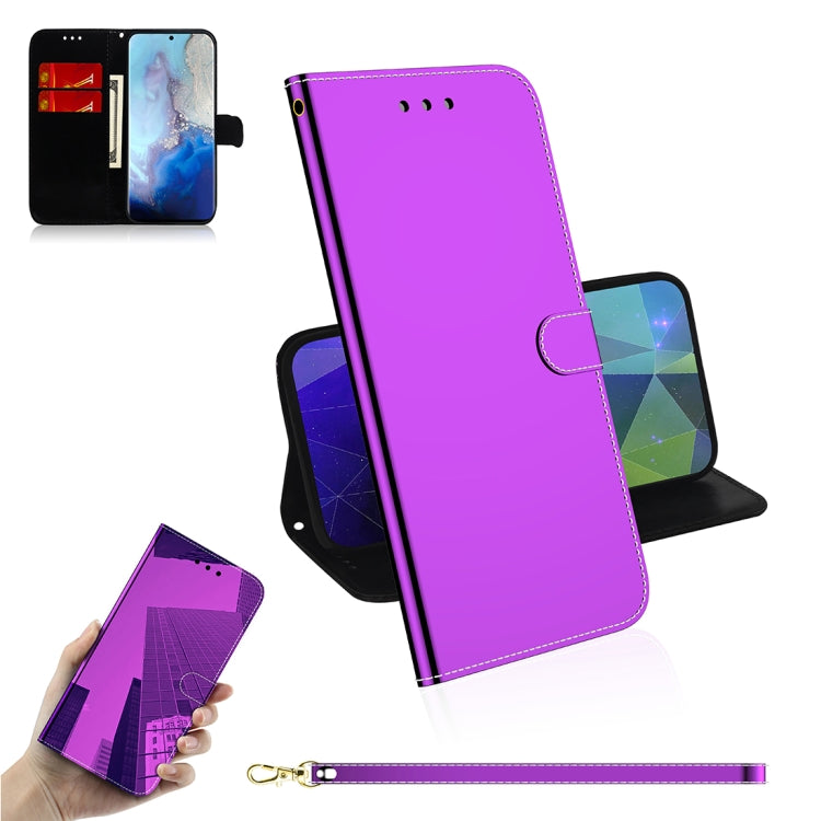 For Galaxy S20 Mirror-like Magnetic Attraction Horizontal Flip Leather Case with Lanyard, Support Holder & Card Slot & Wallet
