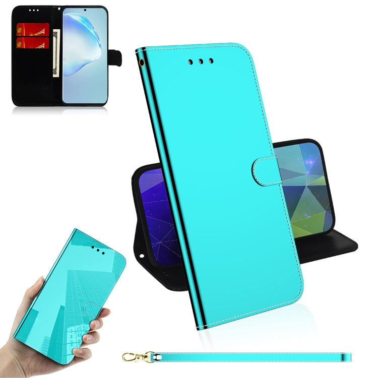 For Galaxy S20+ Mirror-like Magnetic Attraction Horizontal Flip Leather Case with Lanyard, Support Holder & Card Slot & Wallet