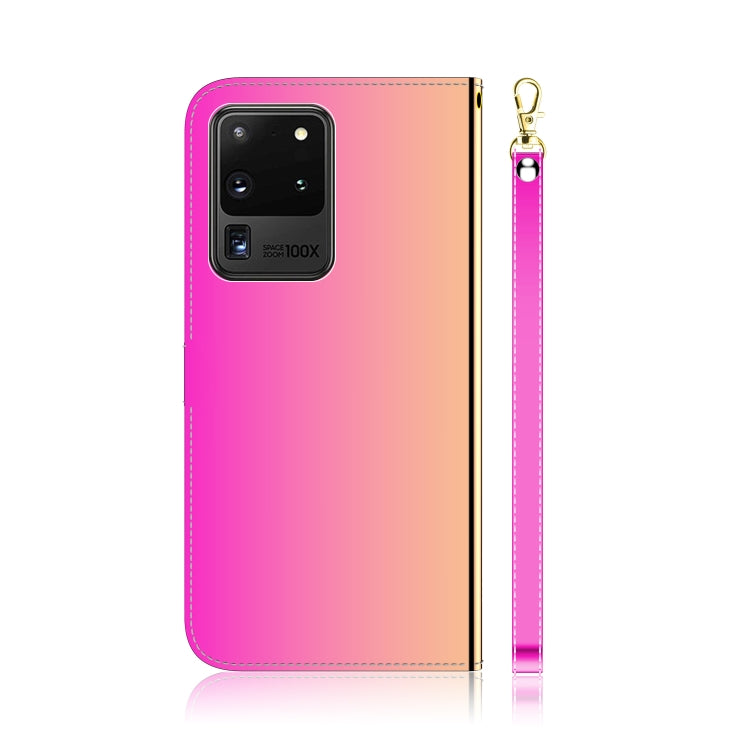 For Galaxy S20 Ultra Mirror-like Magnetic Attraction Horizontal Flip Leather Case with Lanyard, Support Holder & Card Slot & Wallet