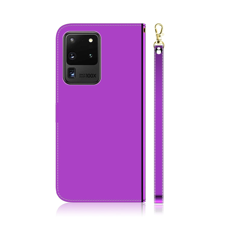 For Galaxy S20 Ultra Mirror-like Magnetic Attraction Horizontal Flip Leather Case with Lanyard, Support Holder & Card Slot & Wallet