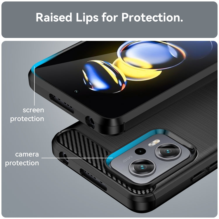 For Xiaomi Redmi Note11T Pro+ 5G Brushed Texture Carbon Fiber TPU Case