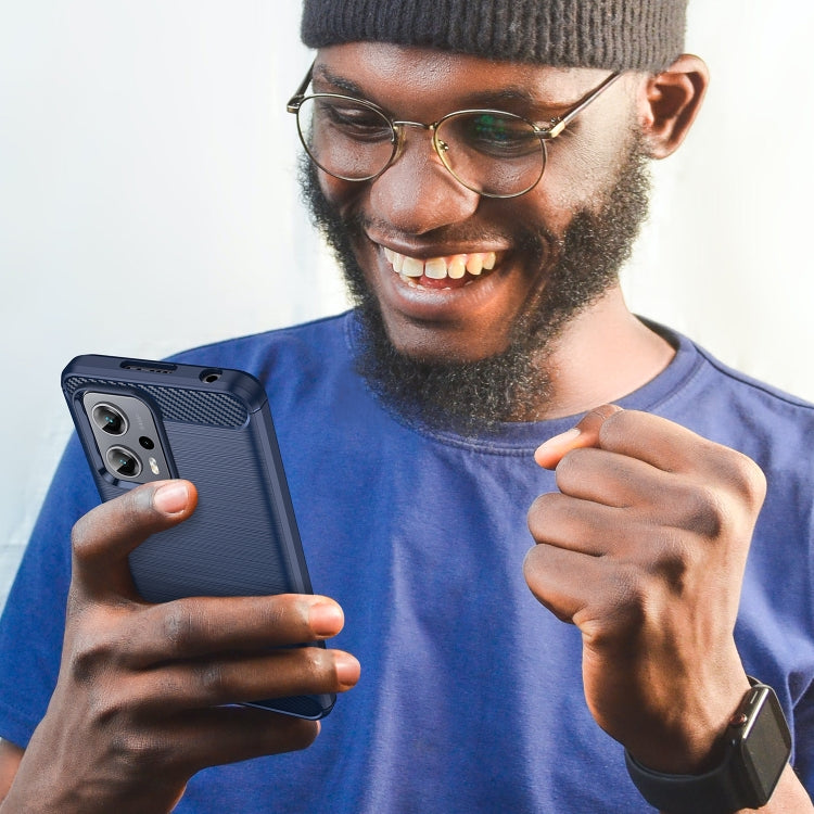 For Xiaomi Redmi Note11T Pro+ 5G Brushed Texture Carbon Fiber TPU Case