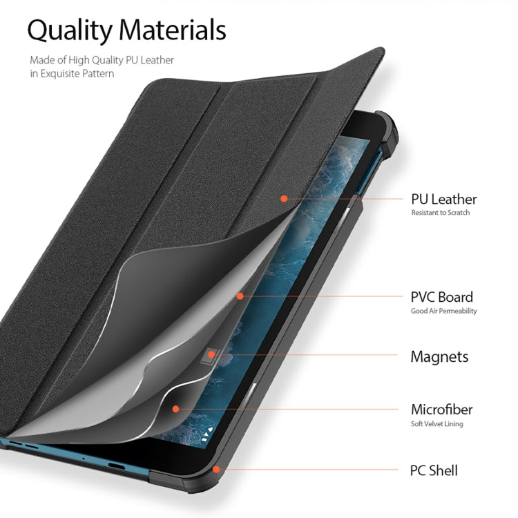 For Nokia T10 DUX DUCIS Domo Series Magnetic Flip Leather Tablet Case