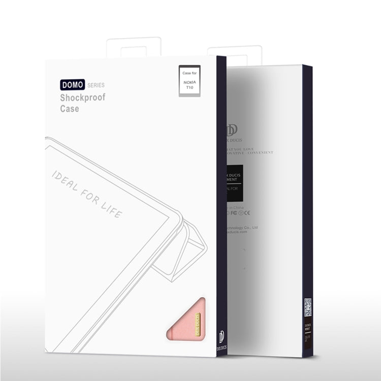 For Nokia T10 DUX DUCIS Domo Series Magnetic Flip Leather Tablet Case