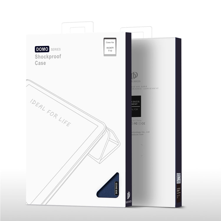 For Nokia T10 DUX DUCIS Domo Series Magnetic Flip Leather Tablet Case