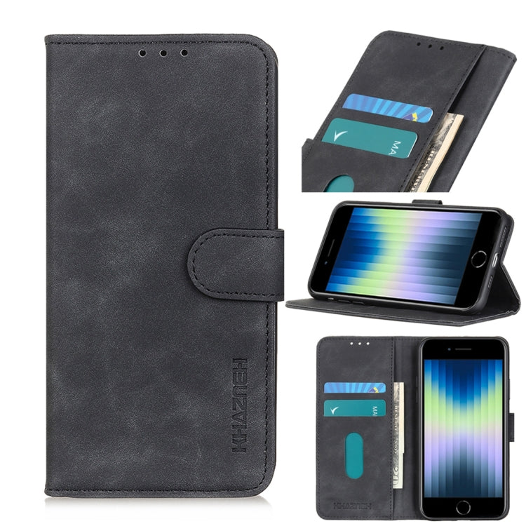 For iPhone SE 2022 / SE 2020 Retro Texture PU + TPU Horizontal Flip Leather Case with Holder & Card Slots & Wallet