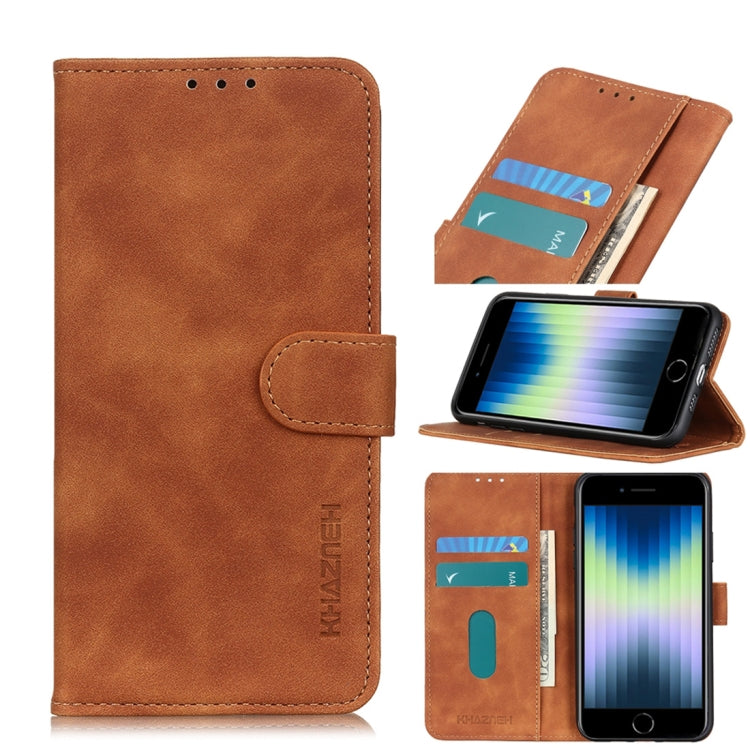 For iPhone SE 2022 / SE 2020 Retro Texture PU + TPU Horizontal Flip Leather Case with Holder & Card Slots & Wallet