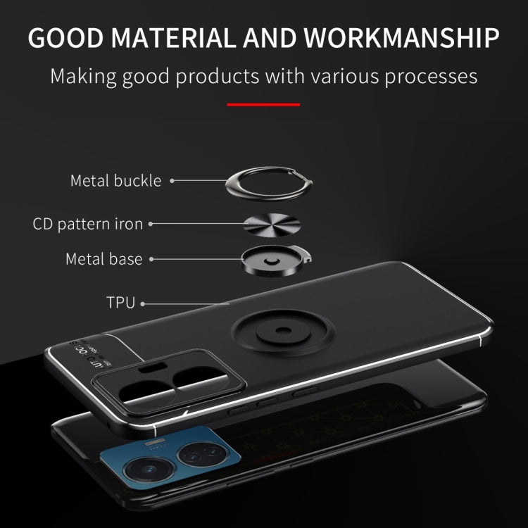 For vivo iQOO Z6 44W Metal Ring Holder TPU Phone Case