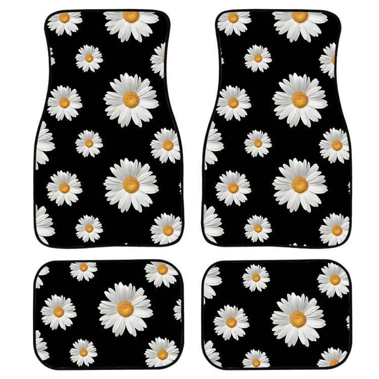 4 in 1 Daisy Pattern Universal Printing Auto Car Floor Mats Set, Style:K3688GP