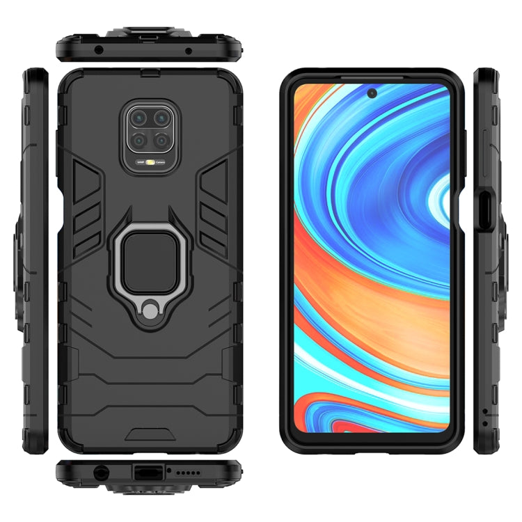 For Xiaomi Redmi Note 9 Pro Max PC + TPU Anti-fall Protective Shell With Magnetic Ring Bracket