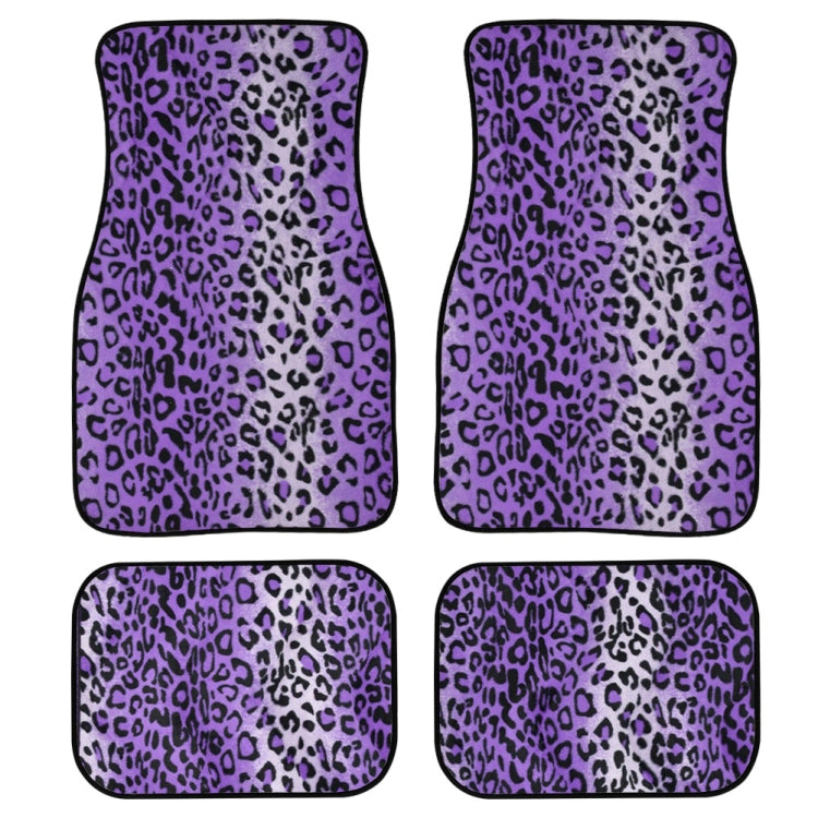 4 in 1 Leopard Print Universal Printing Auto Car Floor Mats Set, Style:HN1408GP