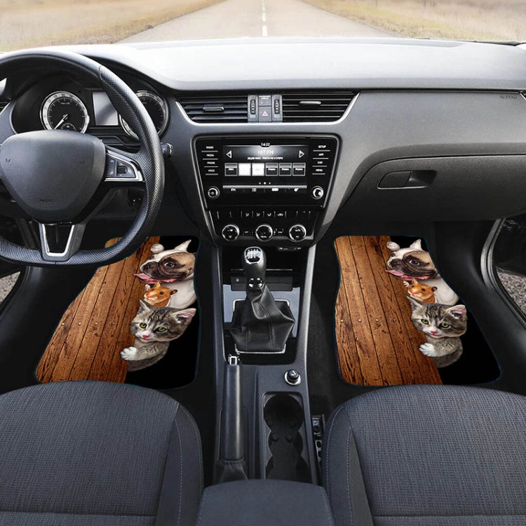 4 in 1 Zebra Stripe Universal Printing Auto Car Floor Mats Set, Style:HN1256