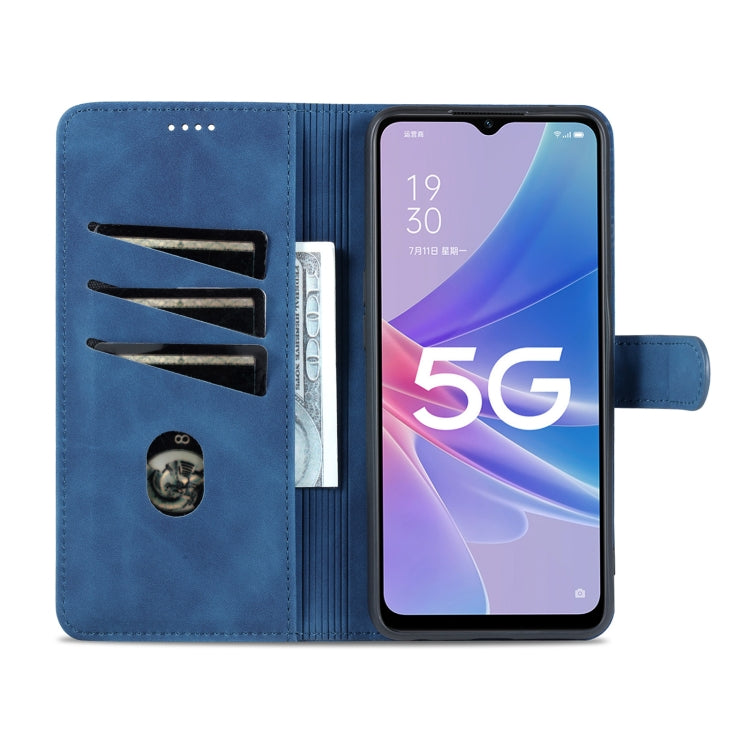 For OPPO A97 5G AZNS Skin Feel Calf Texture Flip Leather Phone Case