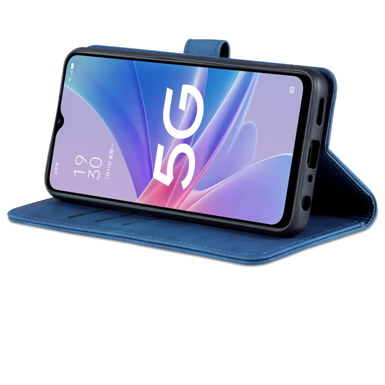 For OPPO A97 5G AZNS Skin Feel Calf Texture Flip Leather Phone Case