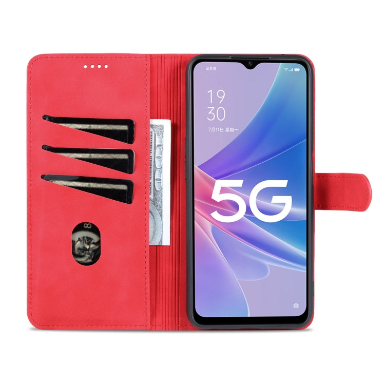 For OPPO A97 5G AZNS Skin Feel Calf Texture Flip Leather Phone Case