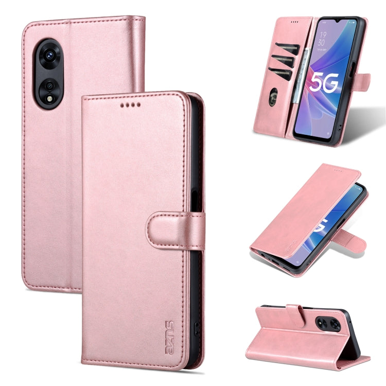 For OPPO A97 5G AZNS Skin Feel Calf Texture Flip Leather Phone Case