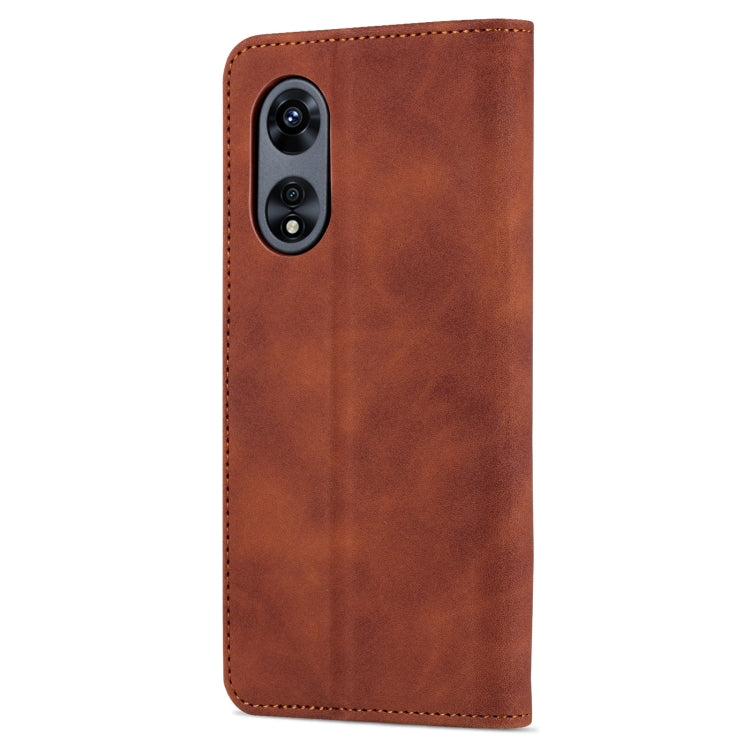 For OPPO A97 5G AZNS Skin Feel Calf Texture Flip Leather Phone Case