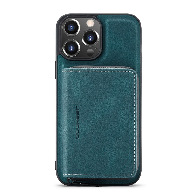 For iPhone 14 Pro JEEHOOD Magnetic Zipper Wallet Leather Phone Case