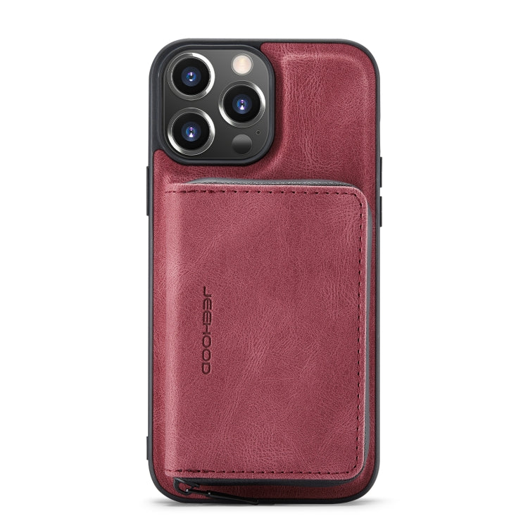 For iPhone 14 Pro JEEHOOD Magnetic Zipper Wallet Leather Phone Case
