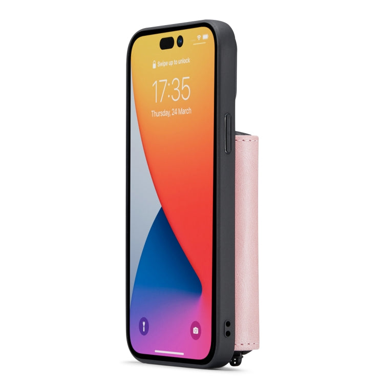 For iPhone 14 Pro JEEHOOD Magnetic Zipper Wallet Leather Phone Case