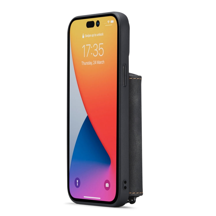 For iPhone 14 Pro Max JEEHOOD Magnetic Zipper Wallet Leather Phone Case