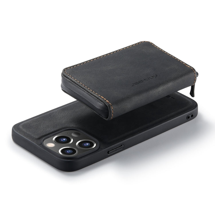 For iPhone 14 Pro Max JEEHOOD Magnetic Zipper Wallet Leather Phone Case