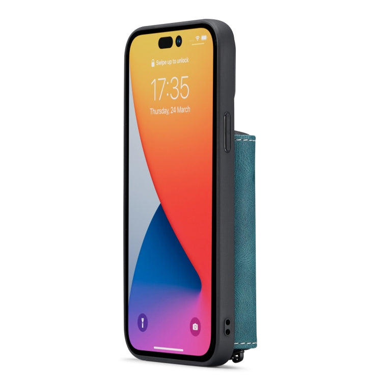 For iPhone 14 Pro Max JEEHOOD Magnetic Zipper Wallet Leather Phone Case