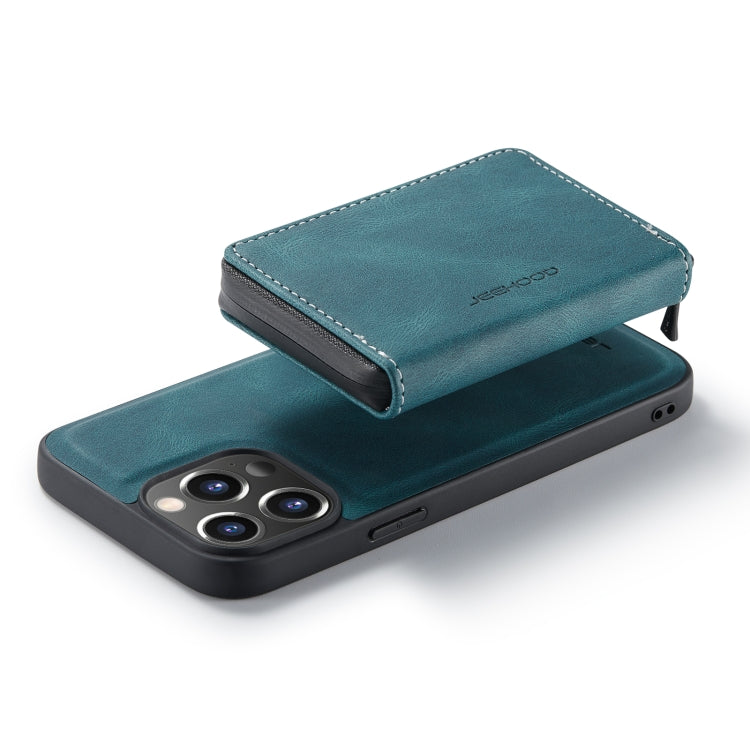 For iPhone 14 Pro Max JEEHOOD Magnetic Zipper Wallet Leather Phone Case