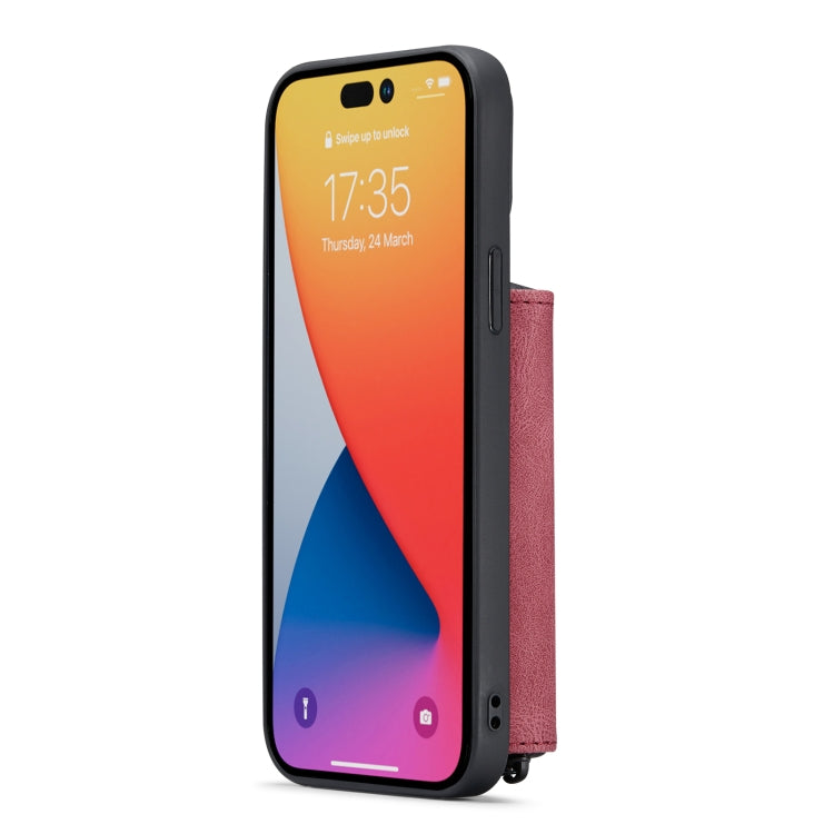 For iPhone 14 Pro Max JEEHOOD Magnetic Zipper Wallet Leather Phone Case